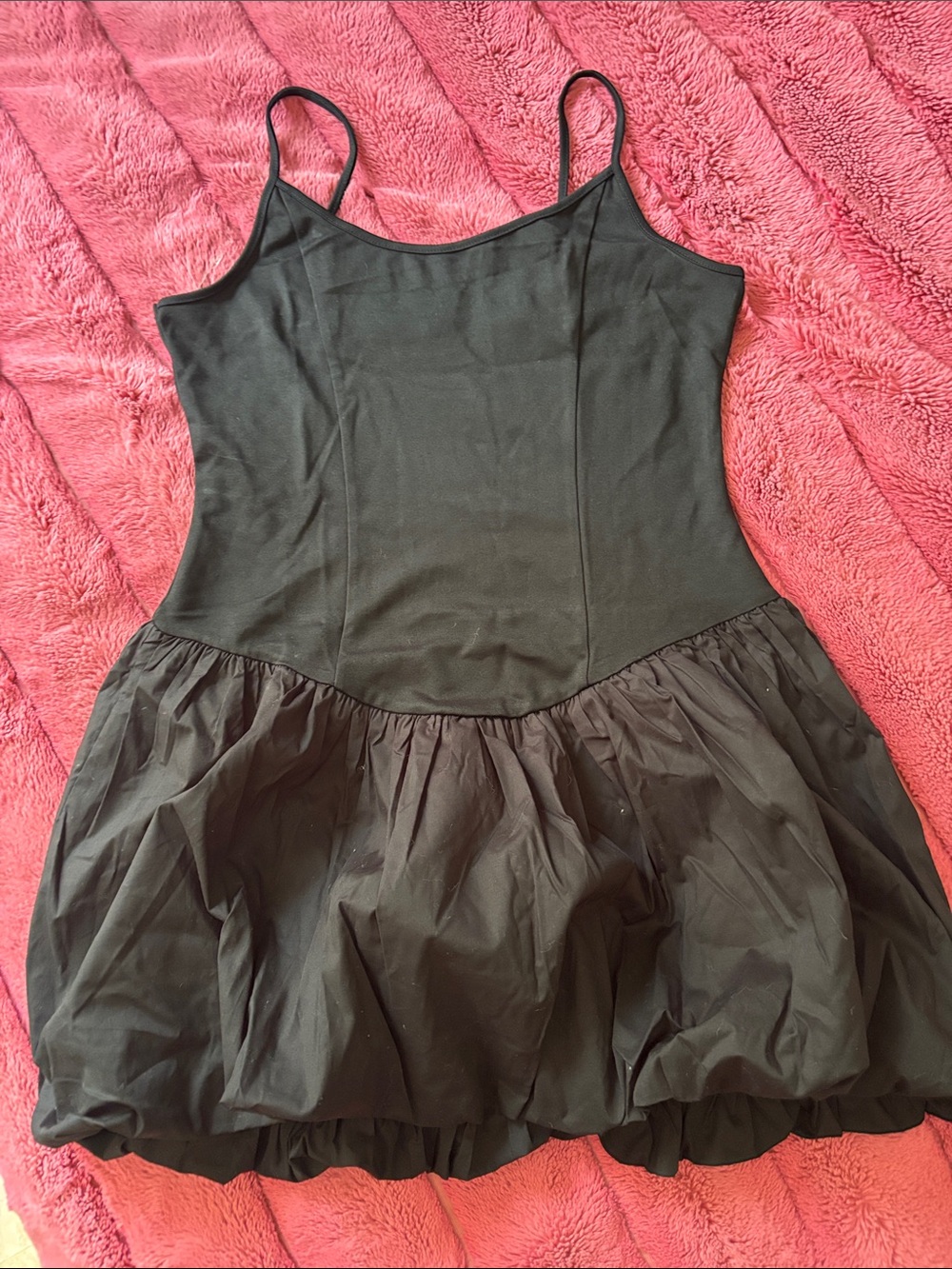 Hot Topic Black Spaghetti Strap Dress with bubble skirt bottom